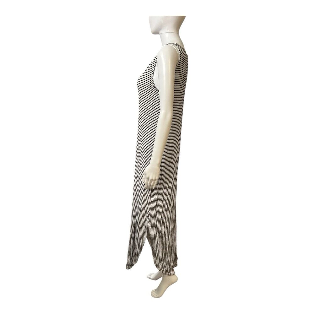 Cable & Gauge White Black Striped Maxi Dress Relaxed Tank Long Sz S - Picture 2 of 10